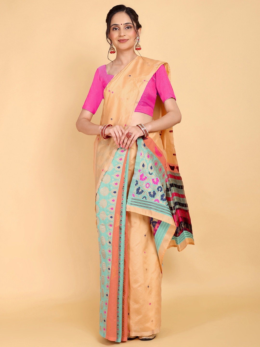 

Rose Villa Assamese Mekhela Chador Saree, Yellow