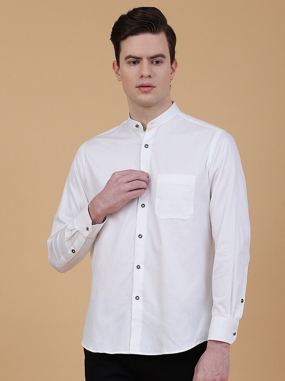 

Greenfibre Slim Fit Cotton Opaque Formal Shirt, White