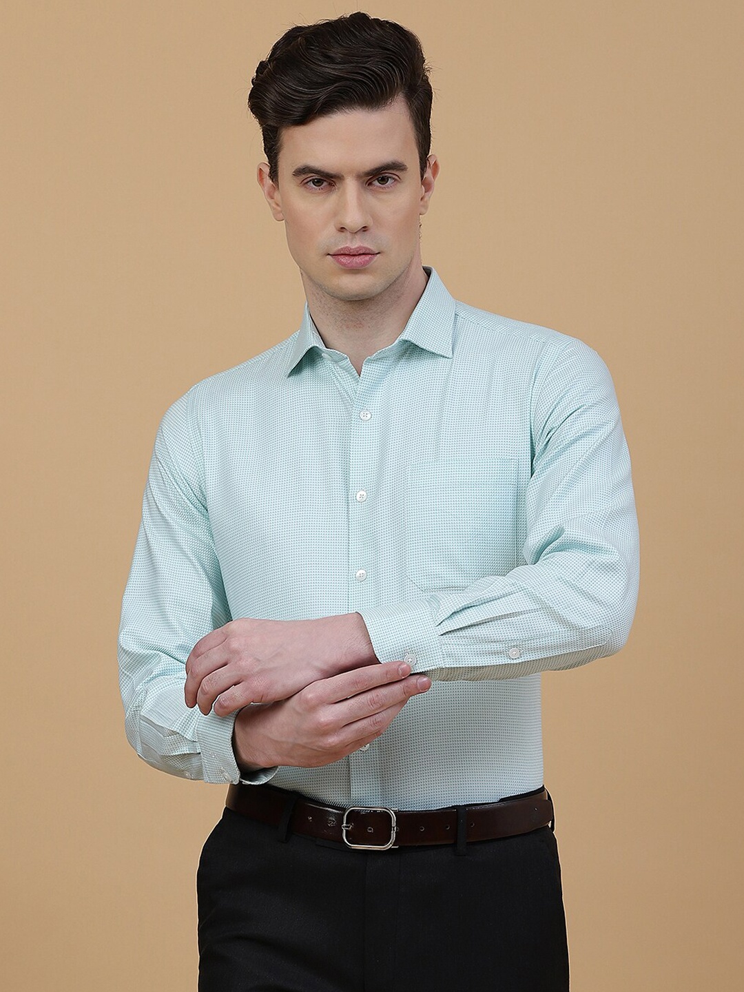 

METAL Slim Fit Cotton Formal Shirt, Blue