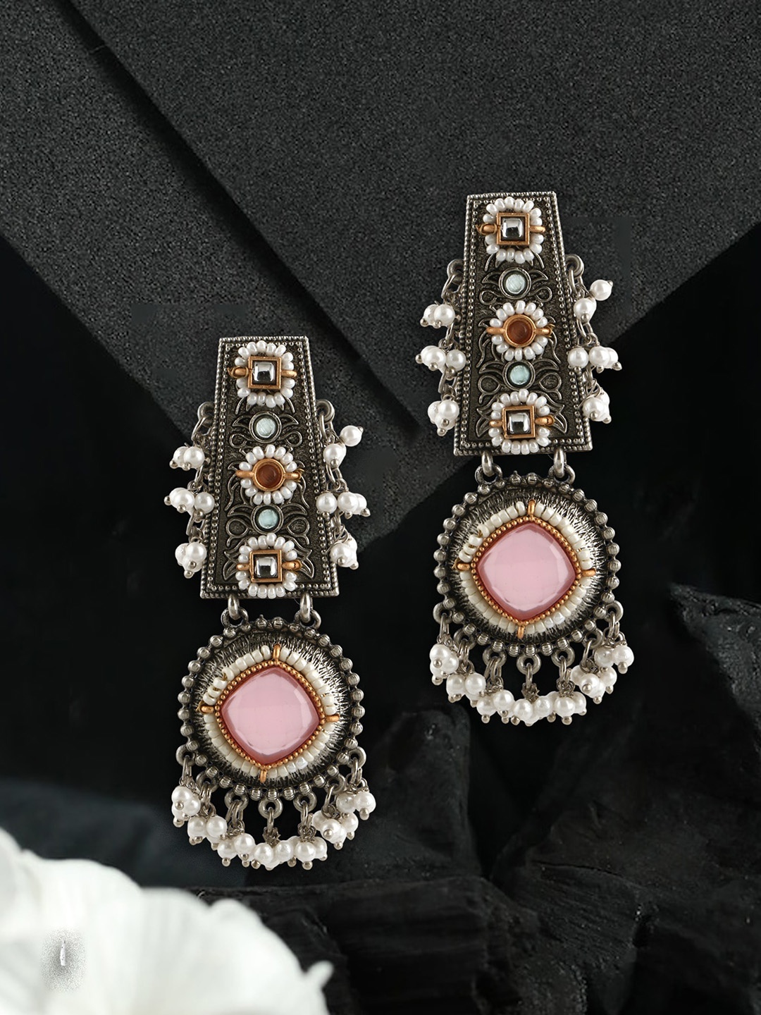 

Adwitiya Collection Silver-Plated Classic Drop Earrings