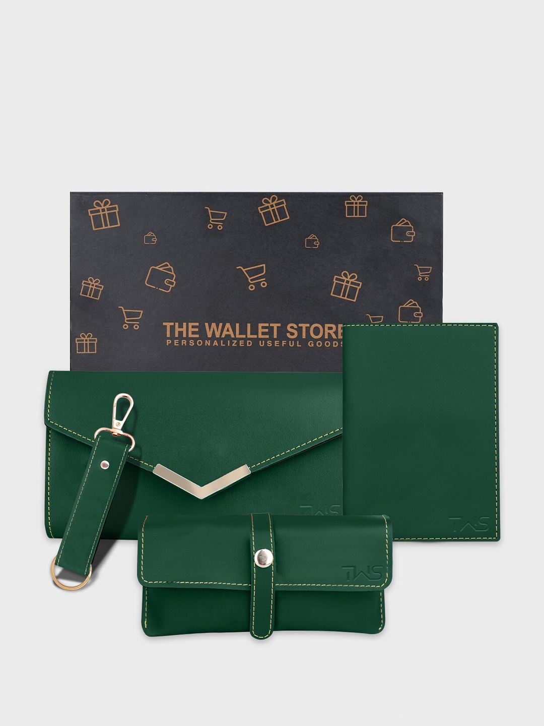 

The Wallet Store Men Accessory Gift Set, Green