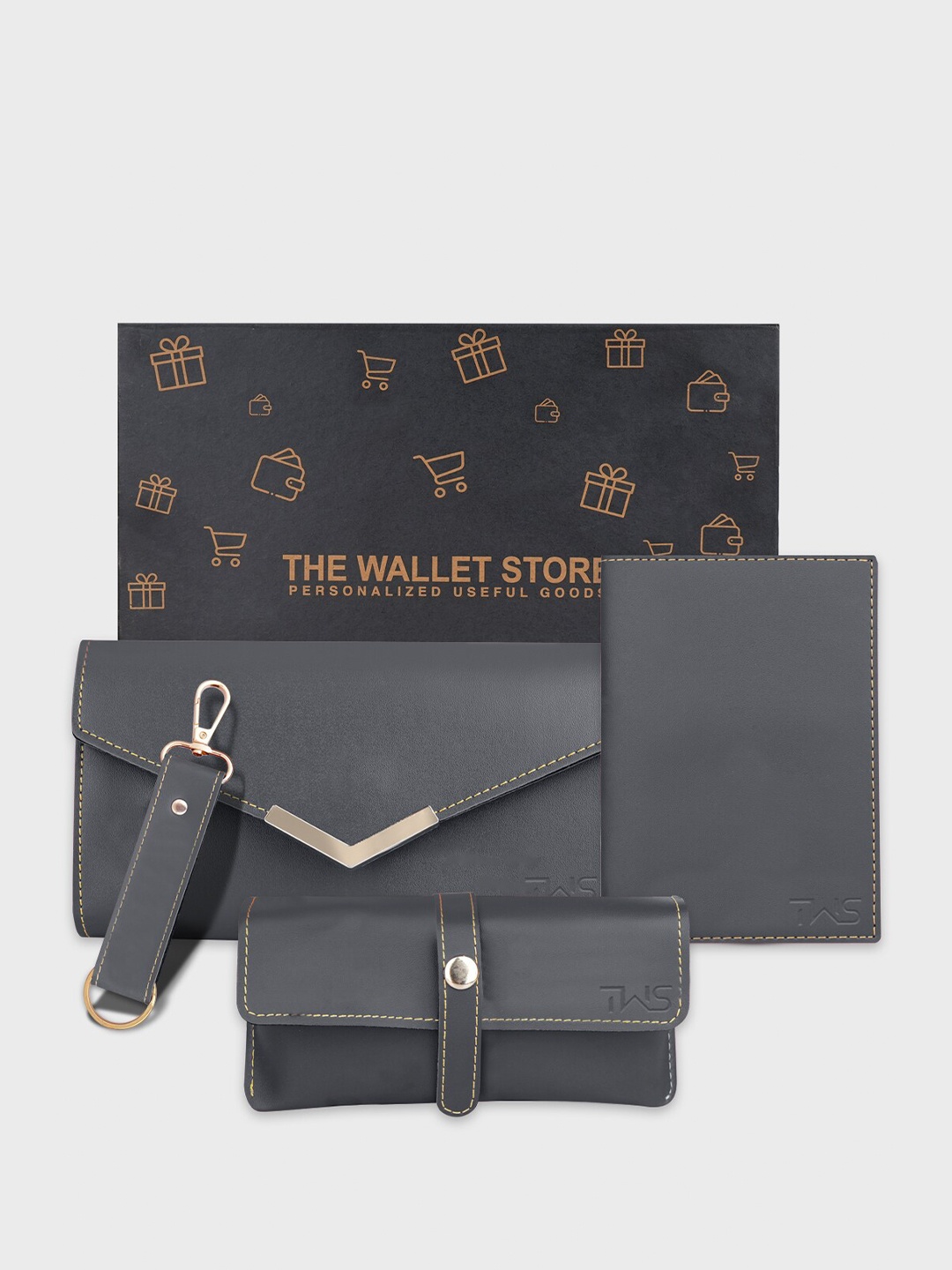 

The Wallet Store Men Accessory Gift Set, Grey