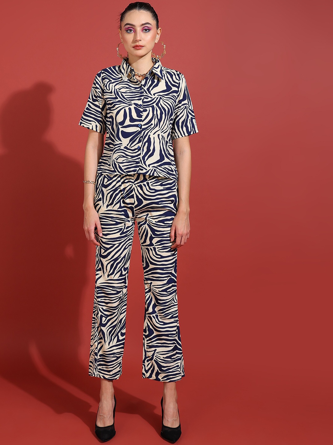 

Murcia Printed Shirt With Trousers, Blue