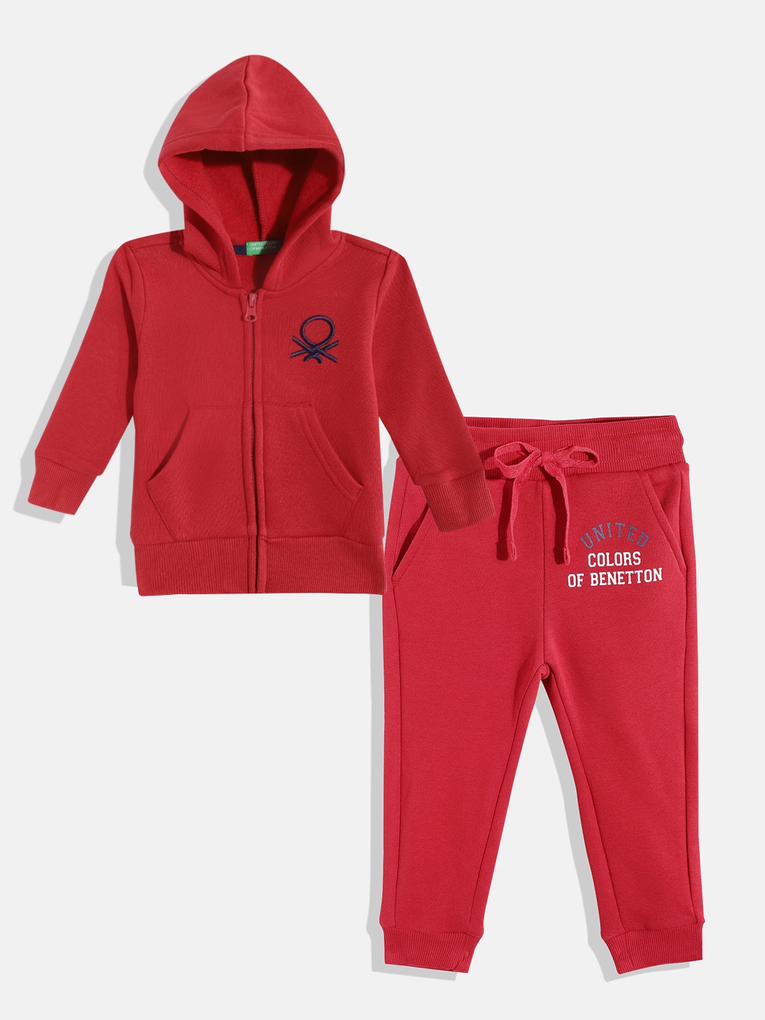 

United Colors of Benetton Boys Pack Of 2 Printed Sweatshirts & Joggers, Red