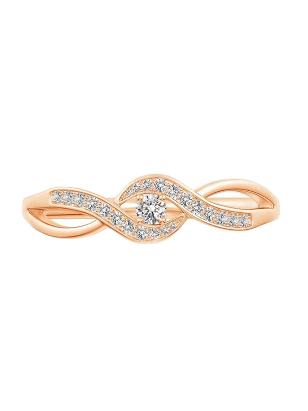 

Angara 18KT Rose Gold Solitaire Round Natural Diamond Infinity Promise Ring