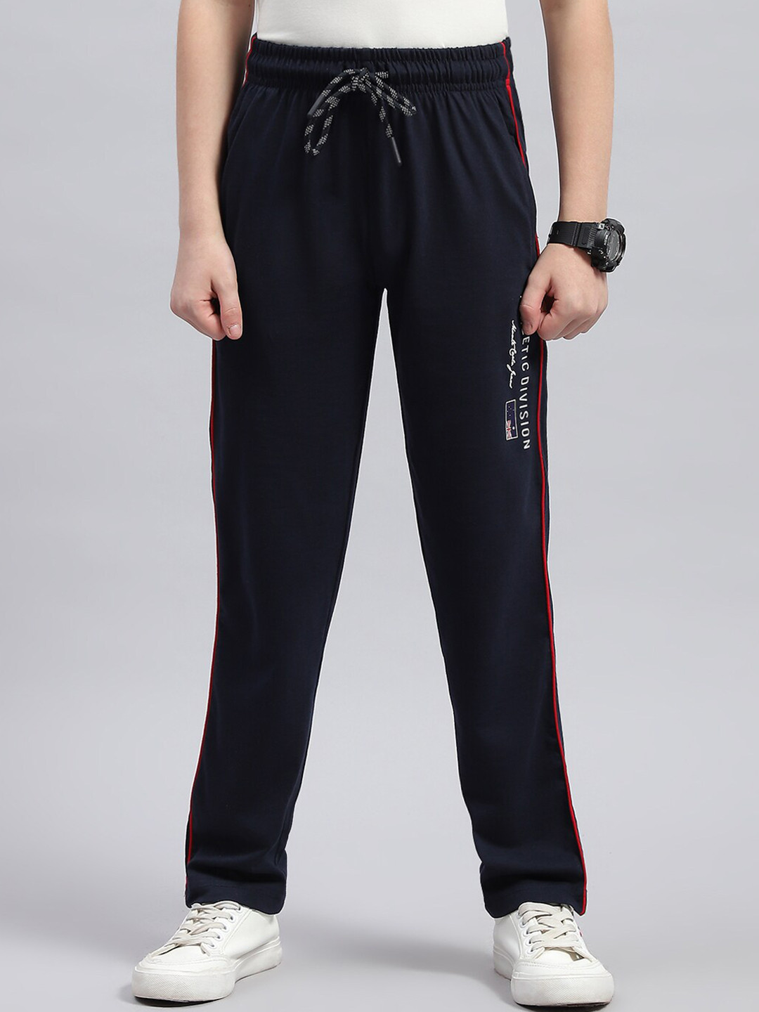 

Monte Carlo Boys Side Panel Cotton Track Pant, Navy blue