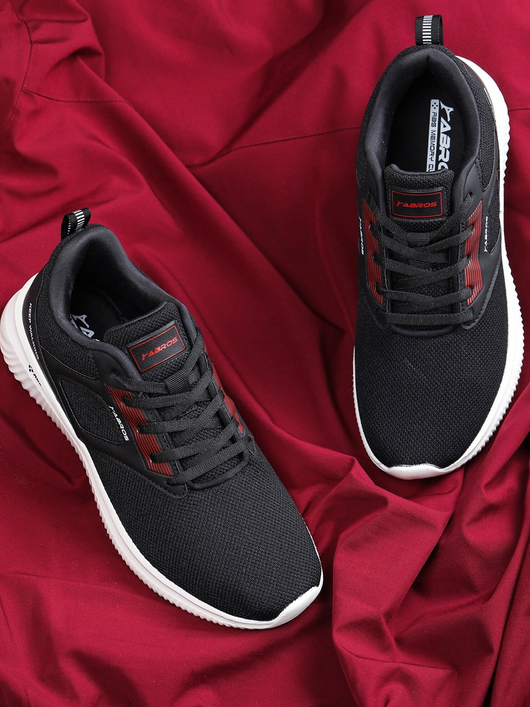 

ABROS Men Running Shoes, Black
