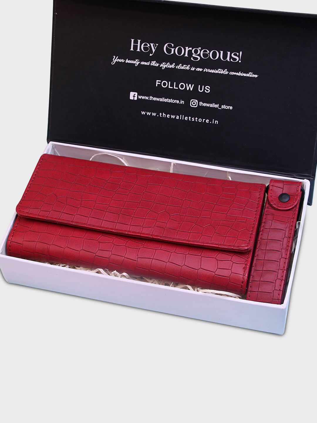 

The Wallet Store Unisex Accessory Gift Set, Red