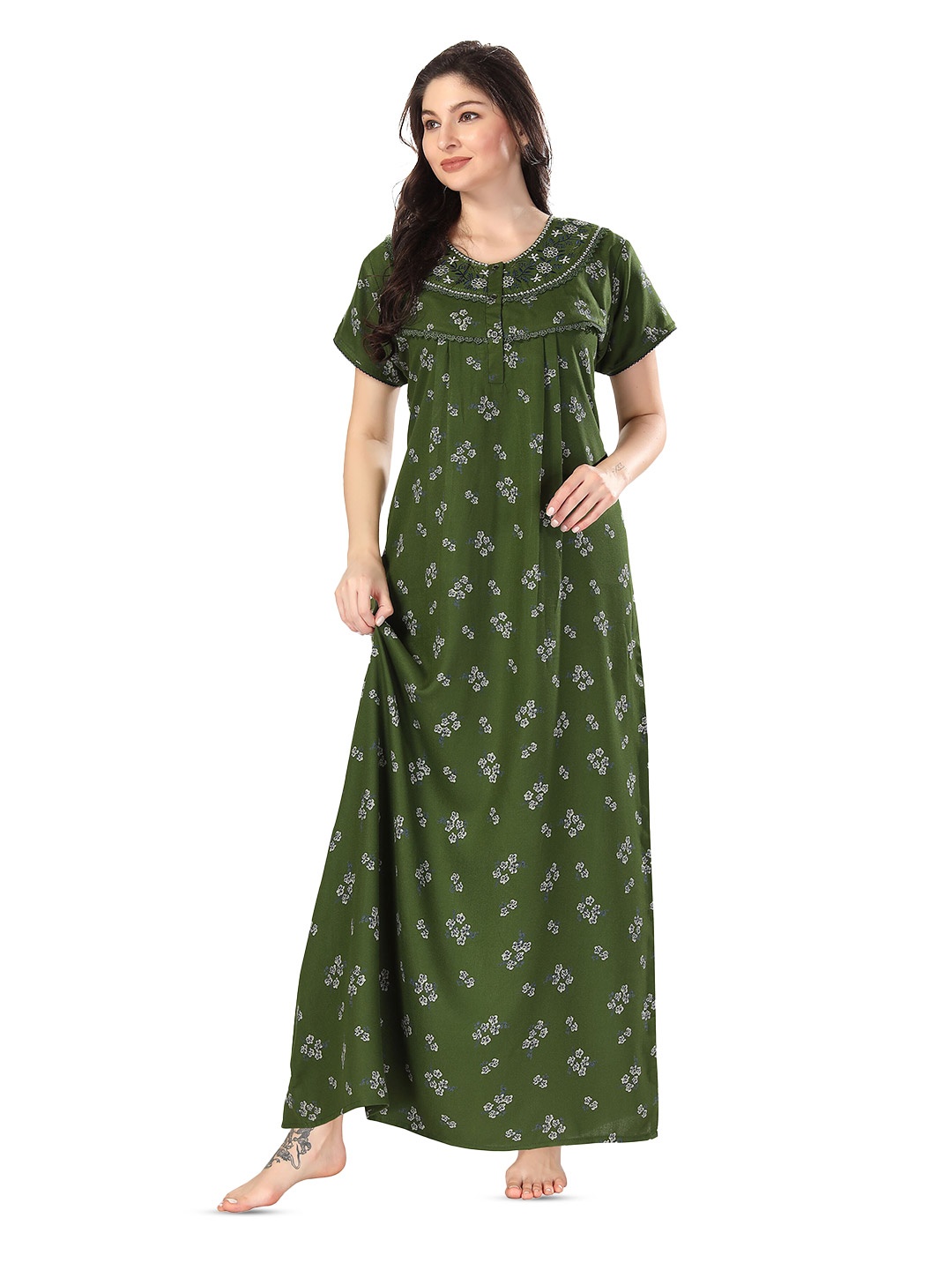 

Soulemo Printed Maxi Nightdress, Green