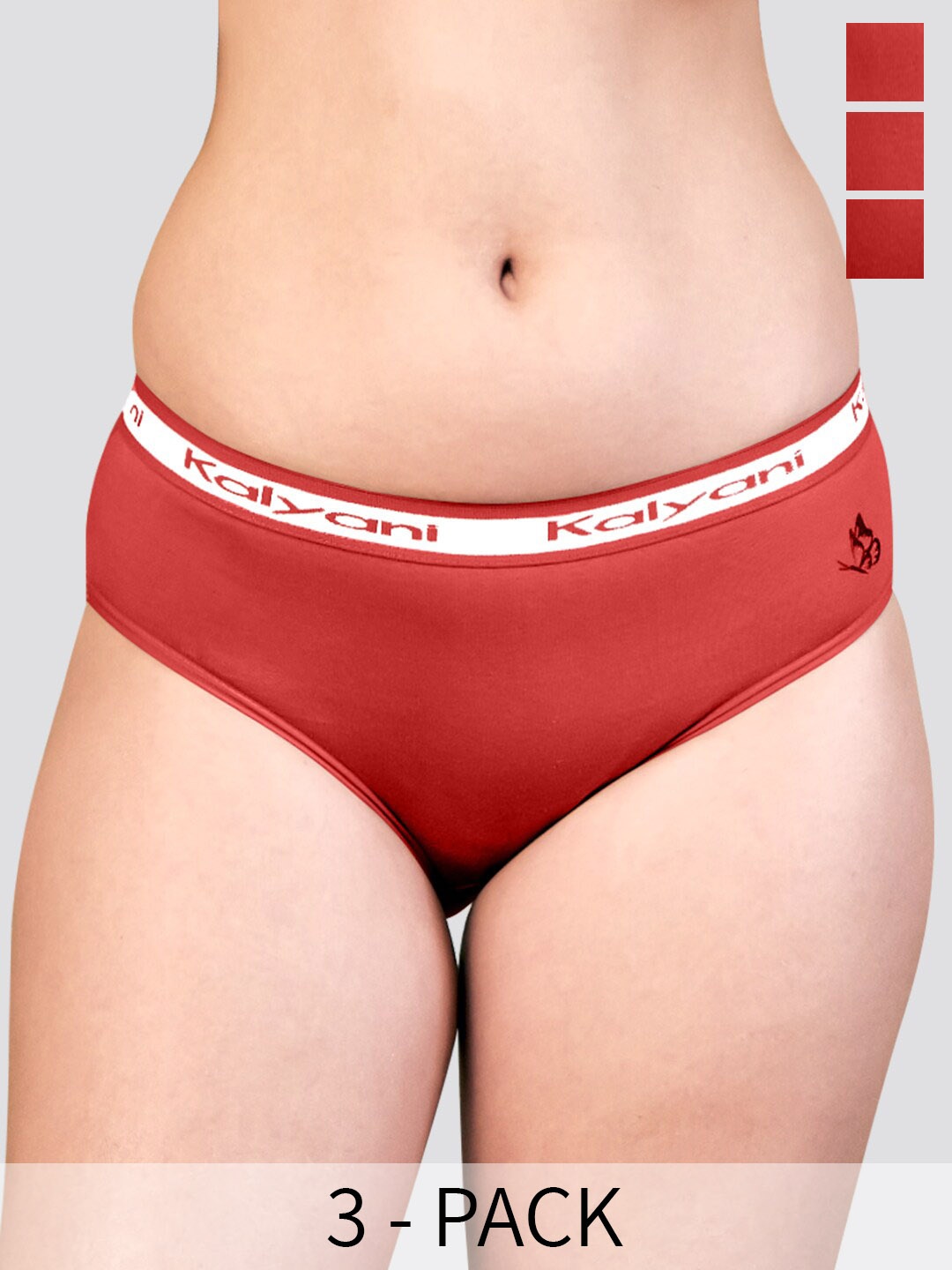 

Kalyani Jazzie Pack Of 3 Mid-Rise Pure Cotton Anti-Odour Hipster Briefs, Coral