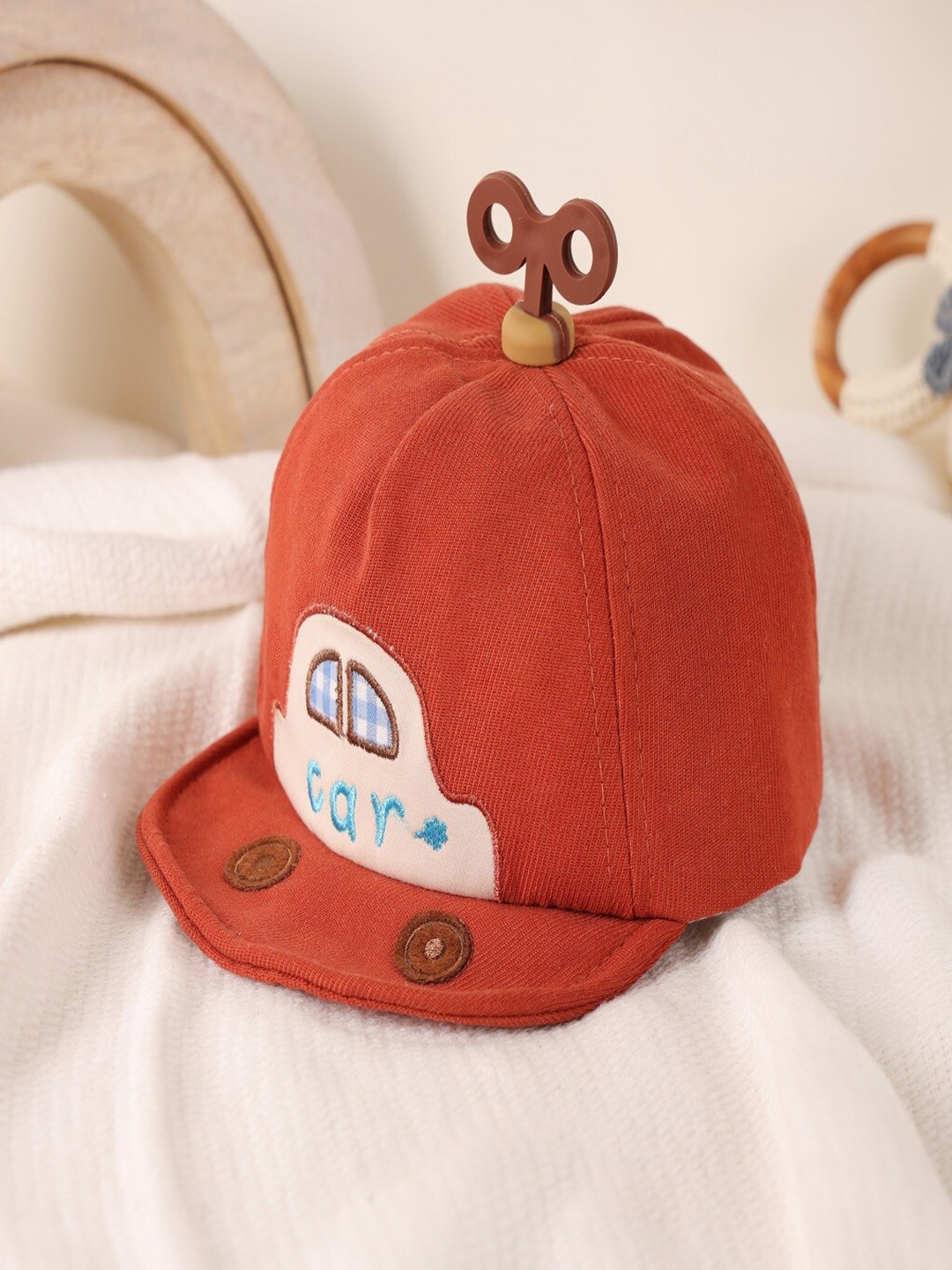 

KICKS & CRAWL Kids Embroidered Cotton Baseball Cap, Red