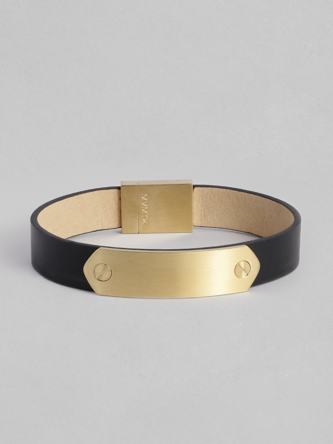

MVMT Men Leather Wraparound Bracelet, Black