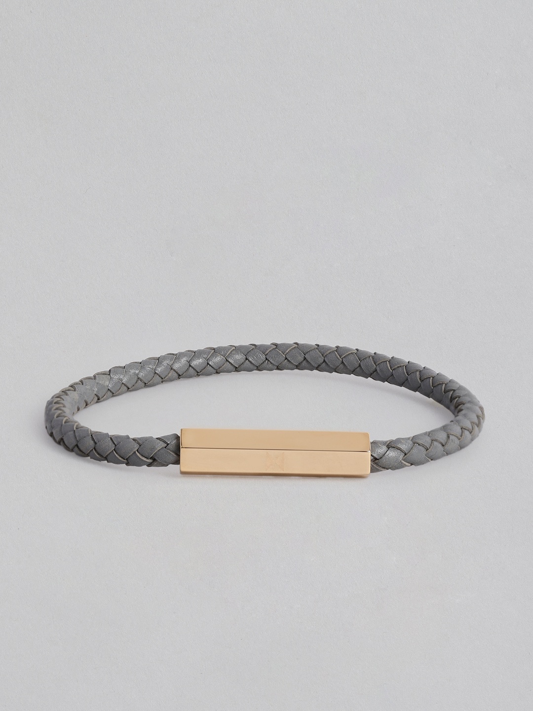 

MVMT Men Leather Braided Wraparound Bracelet, Grey