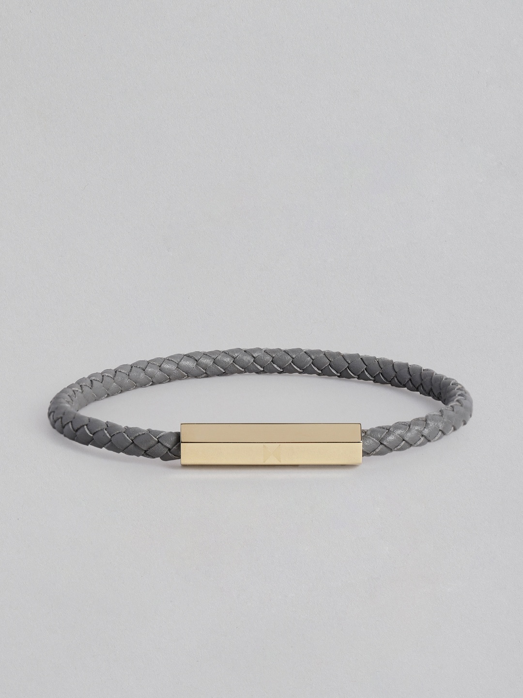 

MVMT Men Leather Braided Wraparound Bracelet, Grey