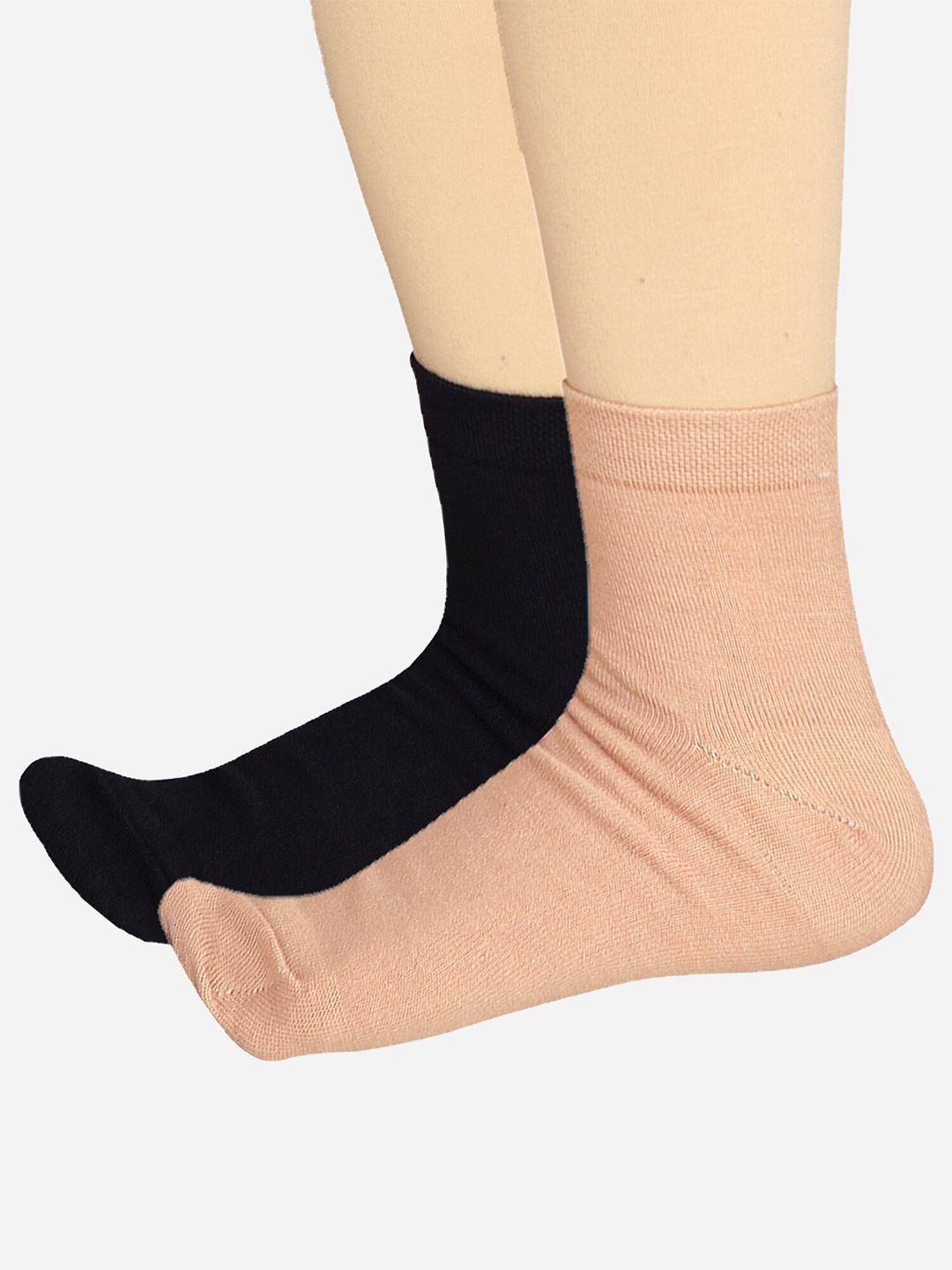 

Bodycare Women Pack Of 2 Odour-Free Mid-Calf-Length Socks, Black