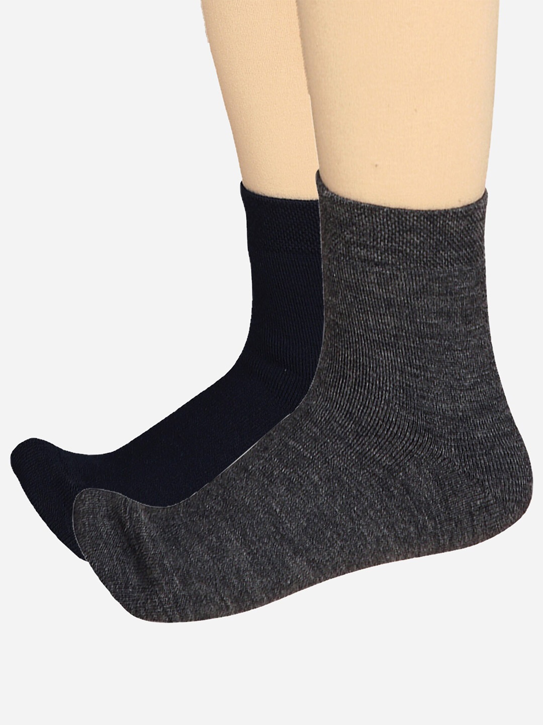 

Bodycare Women Pack Of 2 Odour-Free Mid-Calf-Length Socks, Navy blue