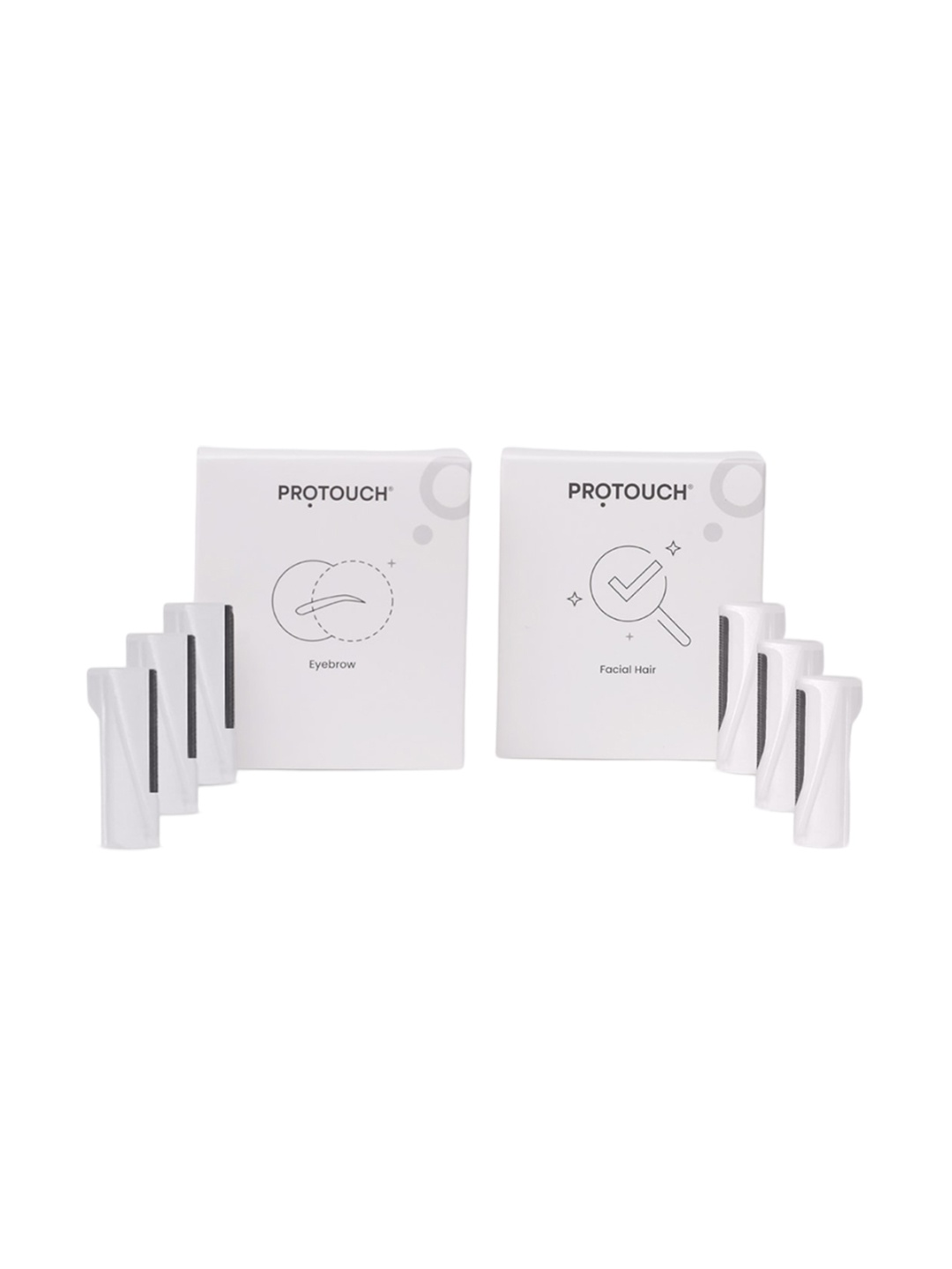 

PROTOUCH Dermaplaning Attachments Facial Hair Remover + Eyebrow Grooming Set, White