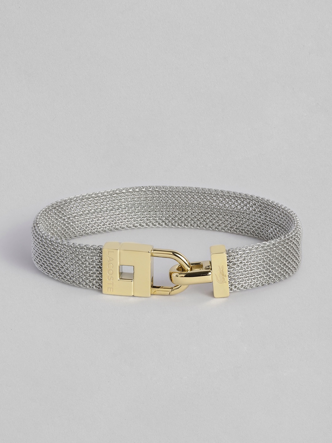 

Lacoste Women Enie Brass-Plated Wraparound Bracelet, Silver