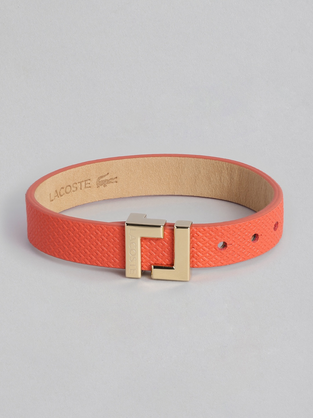 

Lacoste Women Lura Leather Wraparound Bracelet, Orange