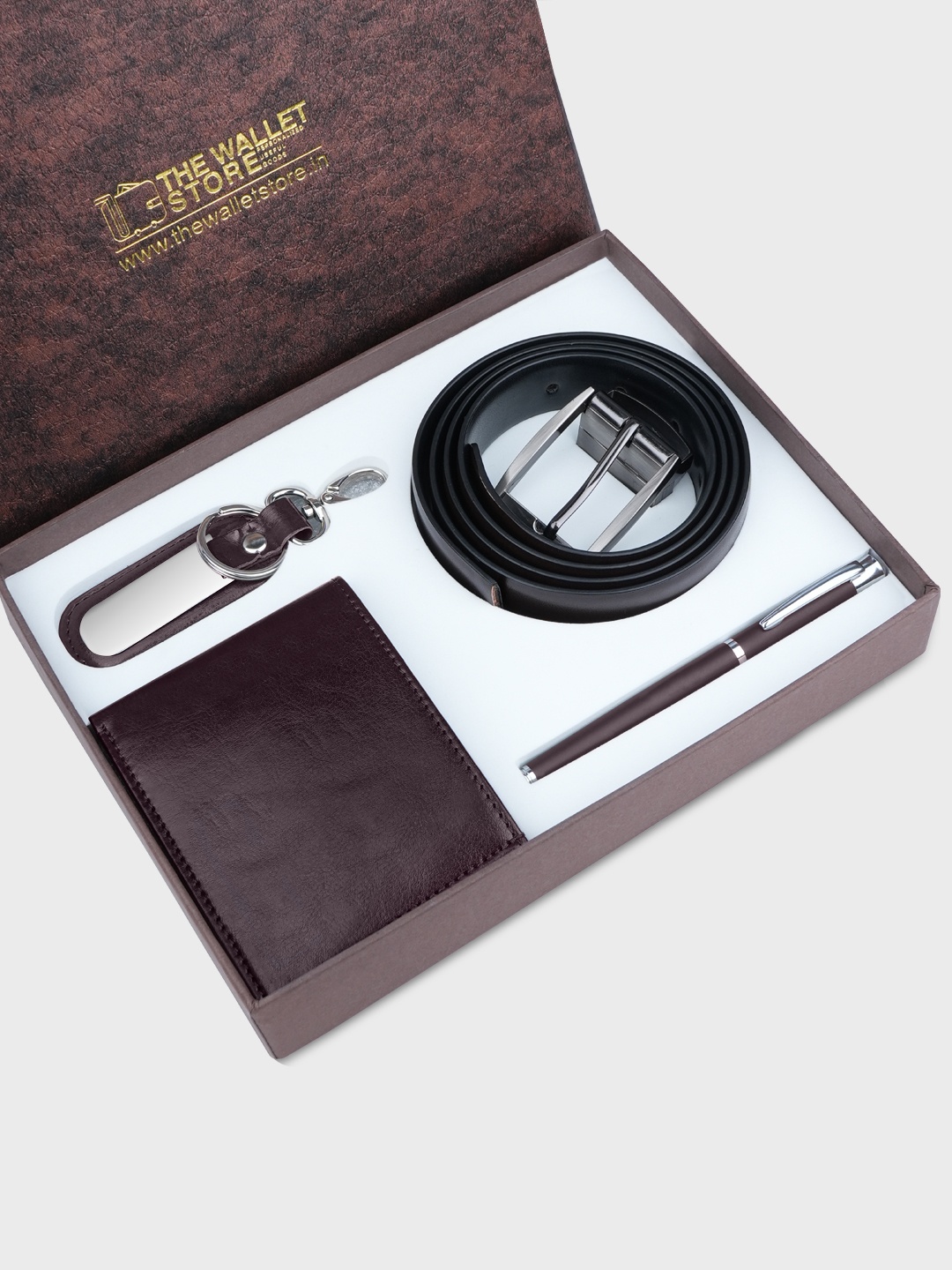The Wallet Store Men Accessory Gift Set, Brown