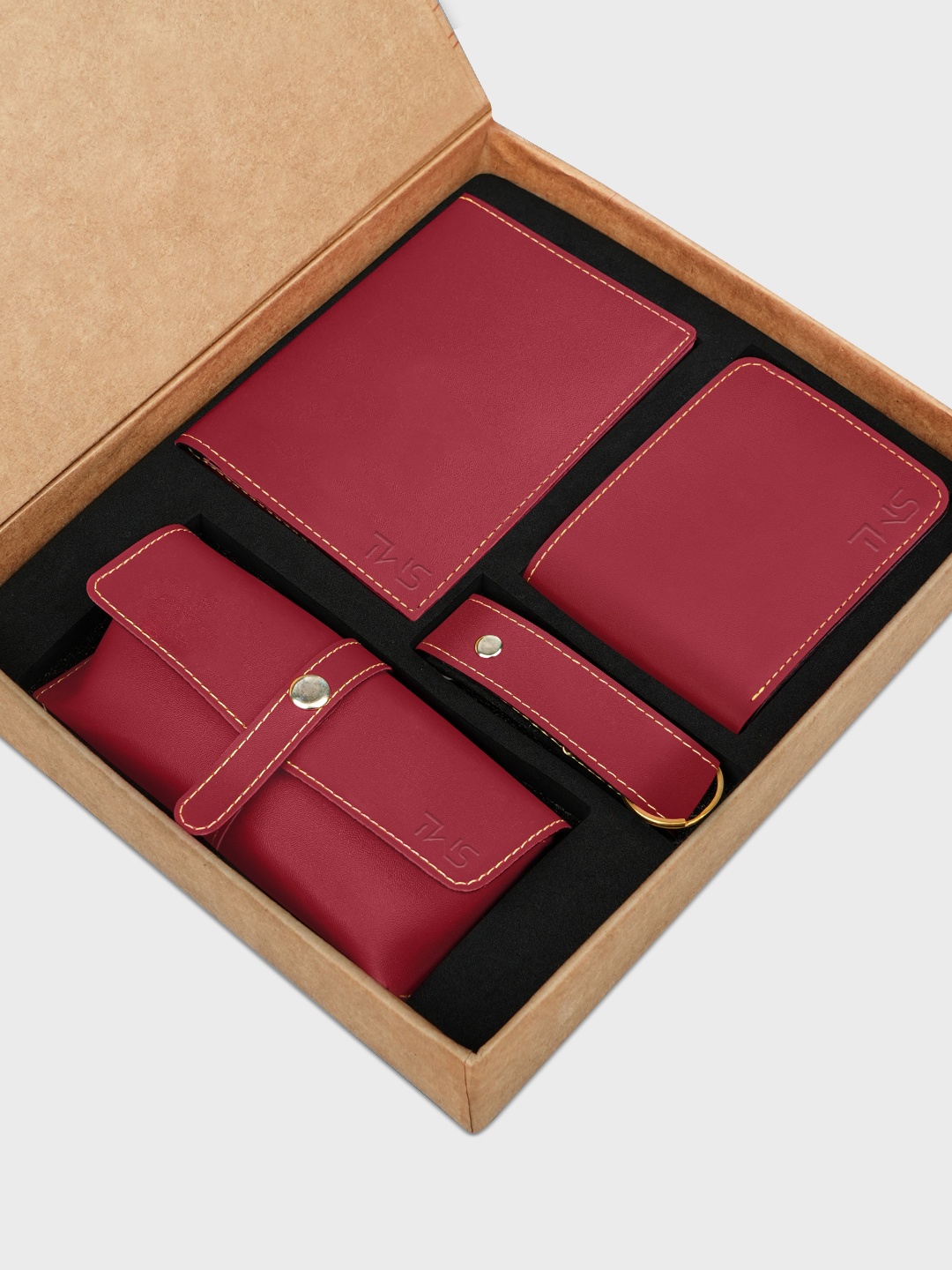 

The Wallet Store Men Accessory Gift Set, Red