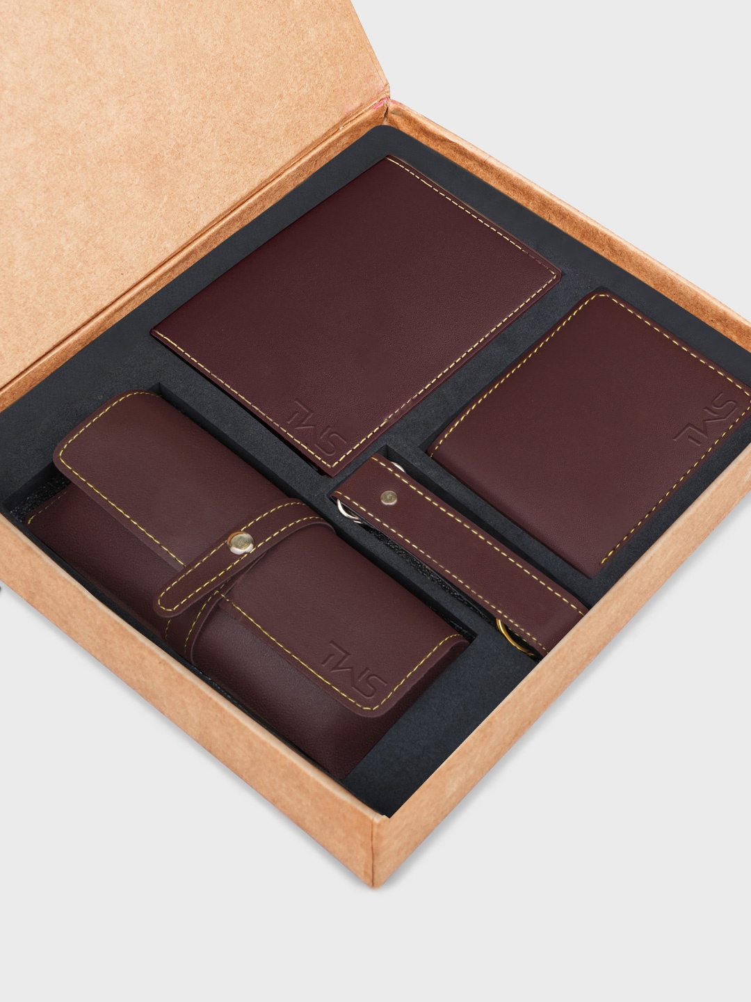 

The Wallet Store Men Leather Accessory Gift Set, Brown