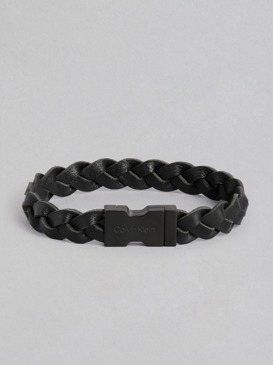 

Calvin Klein Men Leather Bracelet, Black