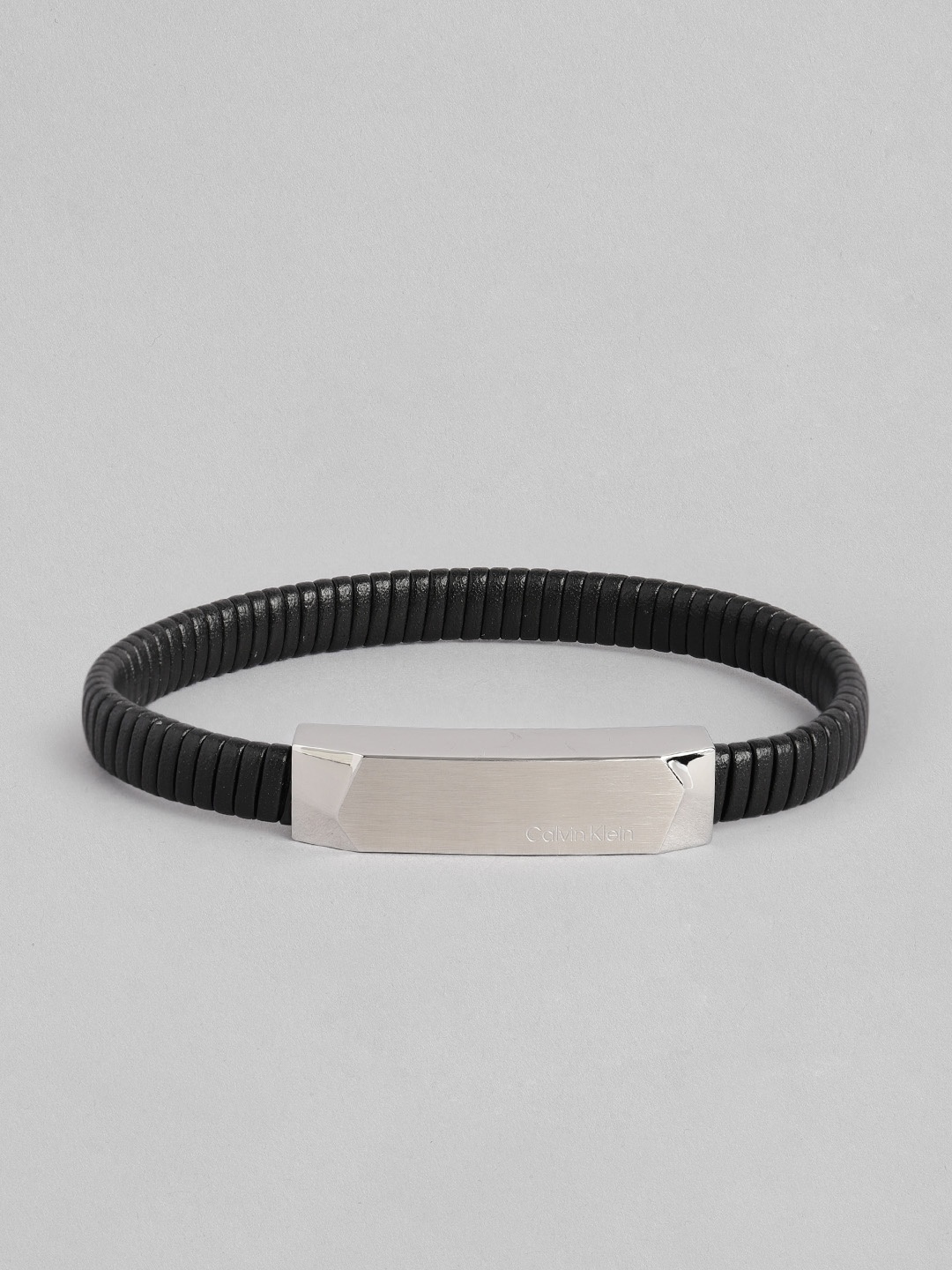 

Calvin Klein Men Leather Bracelet, Black