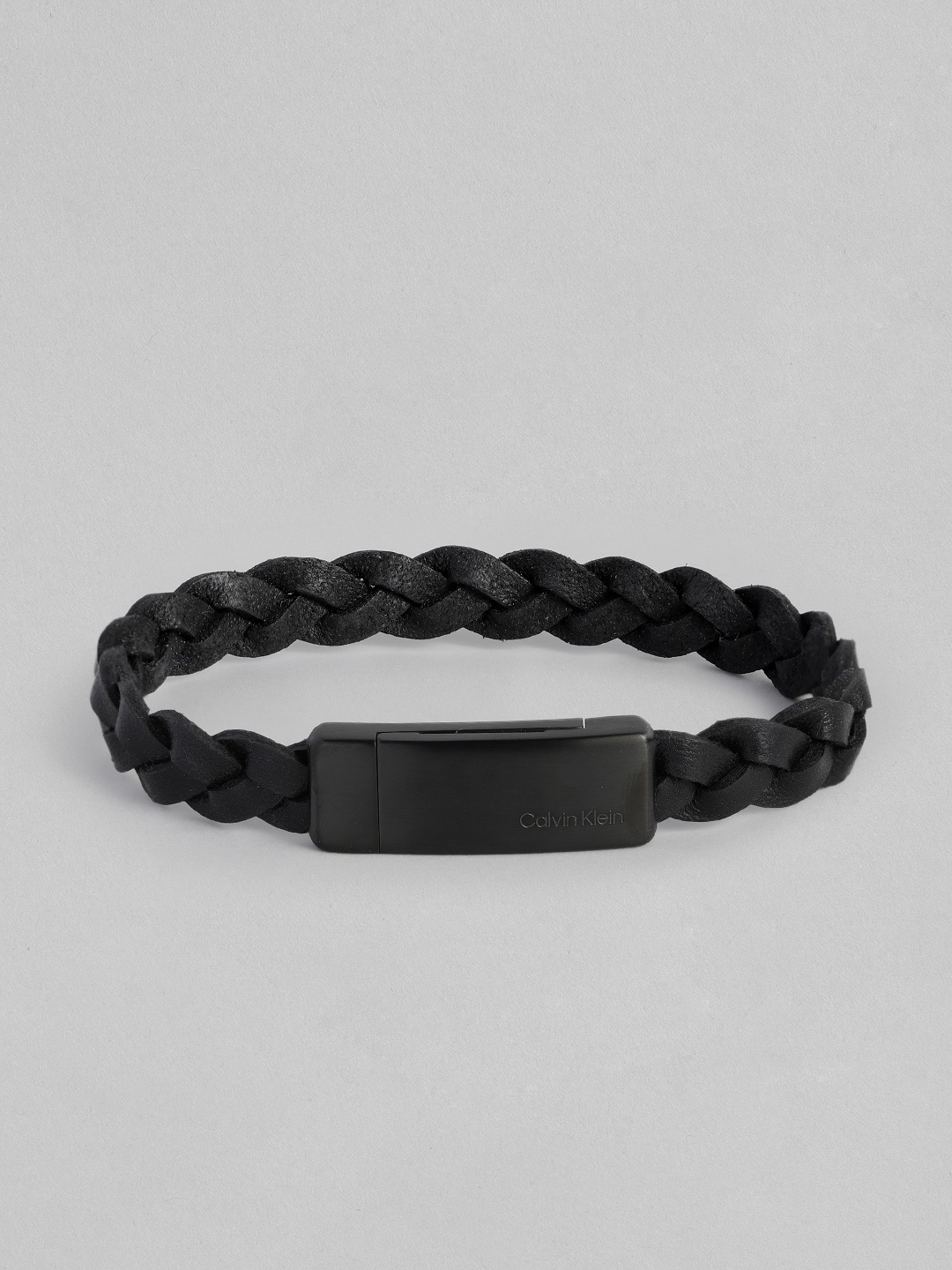 

Calvin Klein Men Brass-Plated Leather Wraparound Bracelet, Black