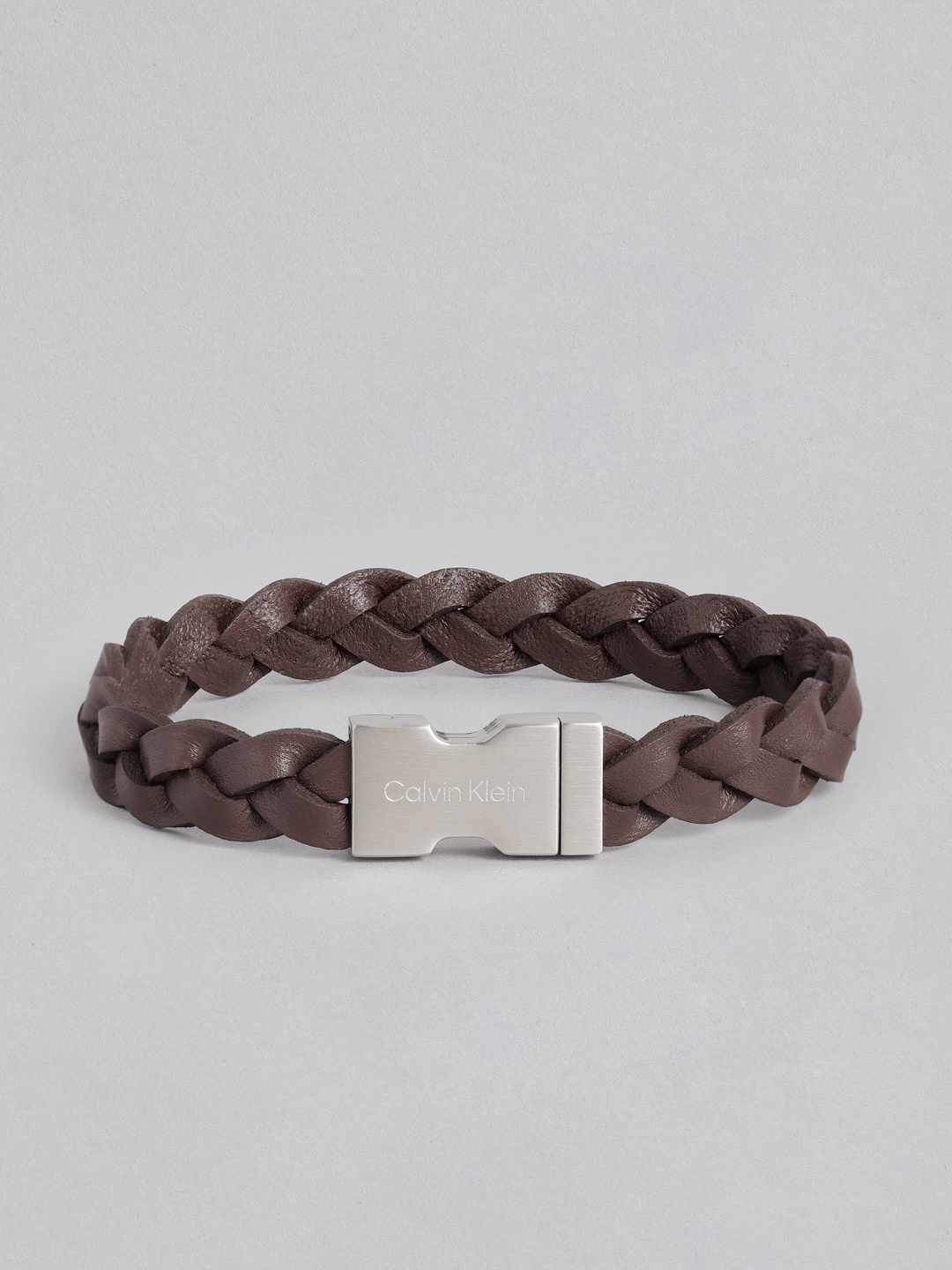 

Calvin Klein Men Leather Industrial Hardware Bracelet, Brown
