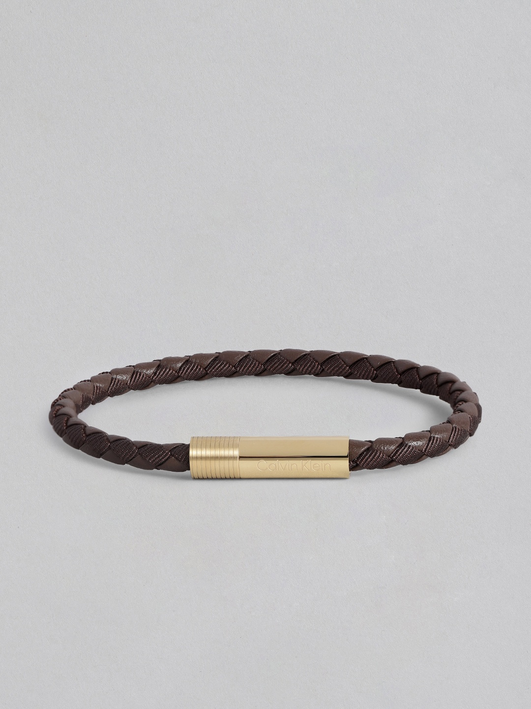 

Calvin Klein Men Leather Bangle-Style Bracelet, Brown