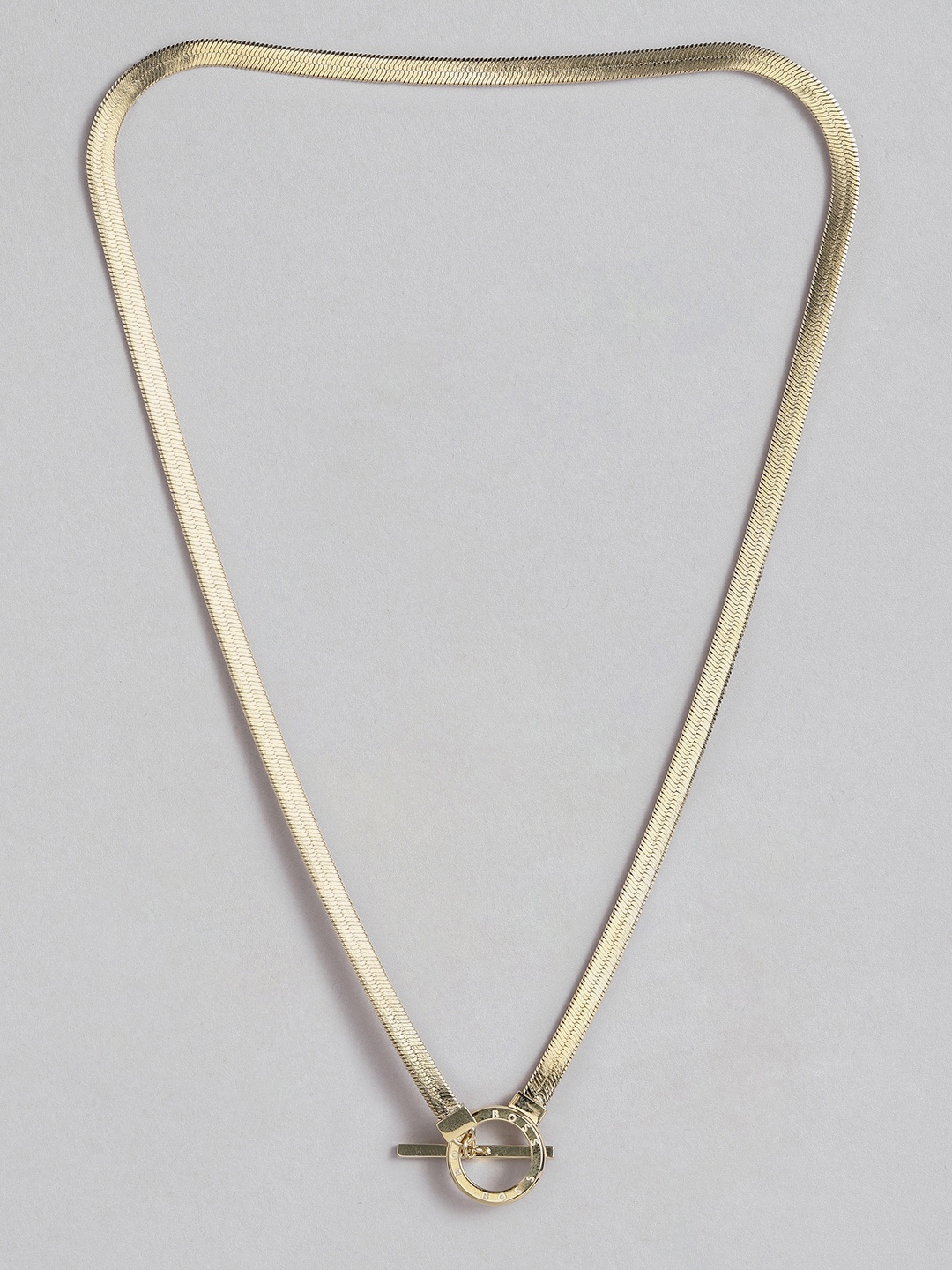 

BOSS Zia Brass-Plated Chain Design Necklace, Gold