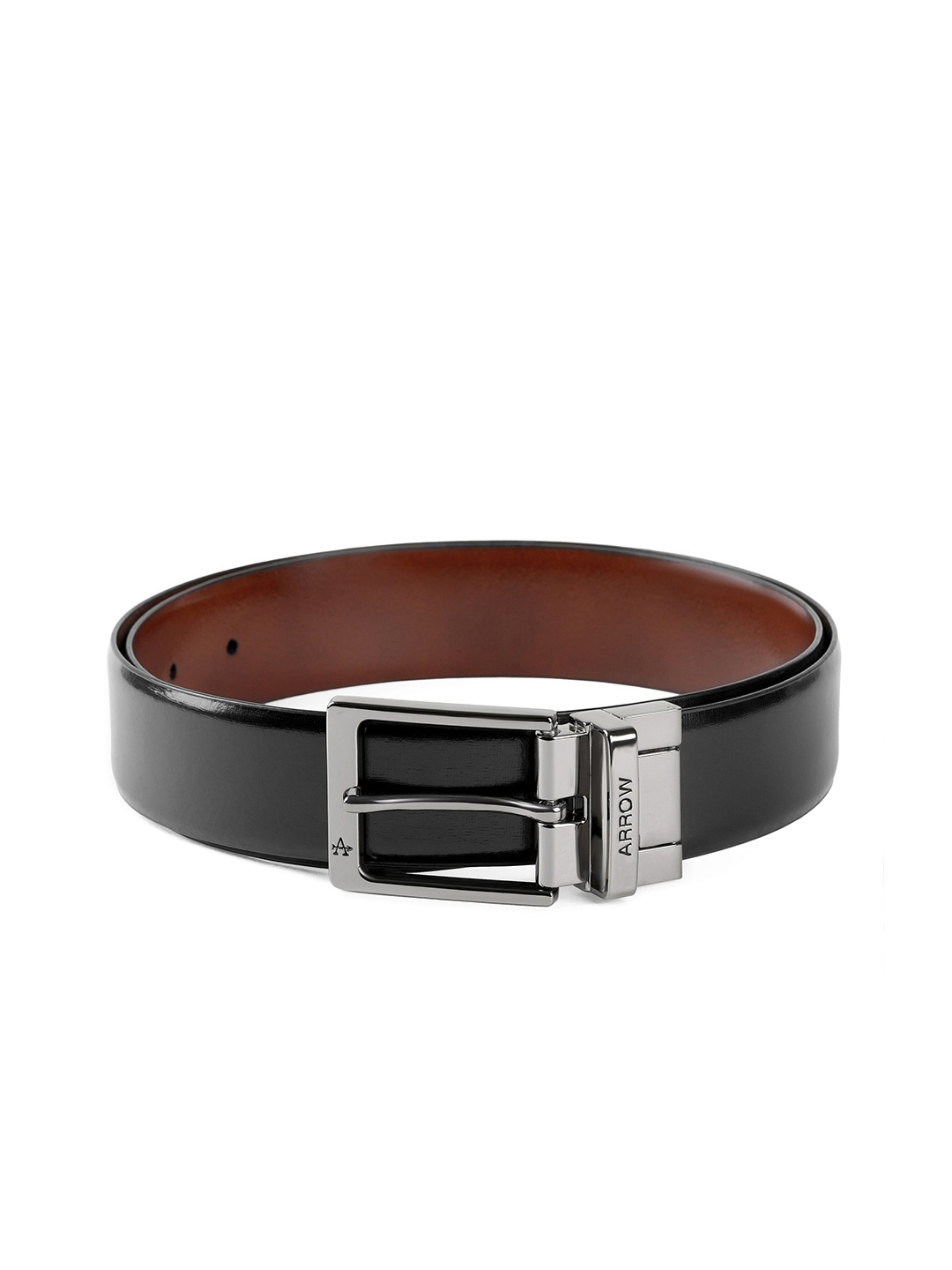 

Arrow Men Leather Reversible Belt, Black