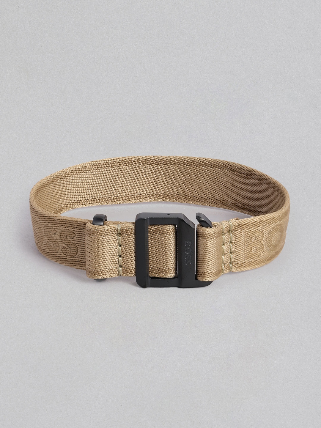 

BOSS Men Colin Brand Logo Printed Wraparound Bracelet, Taupe