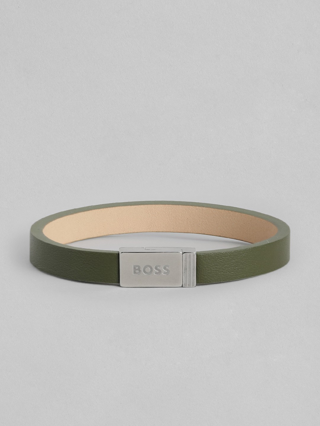 

BOSS Men Jace Leather Wraparound Bracelet, Olive