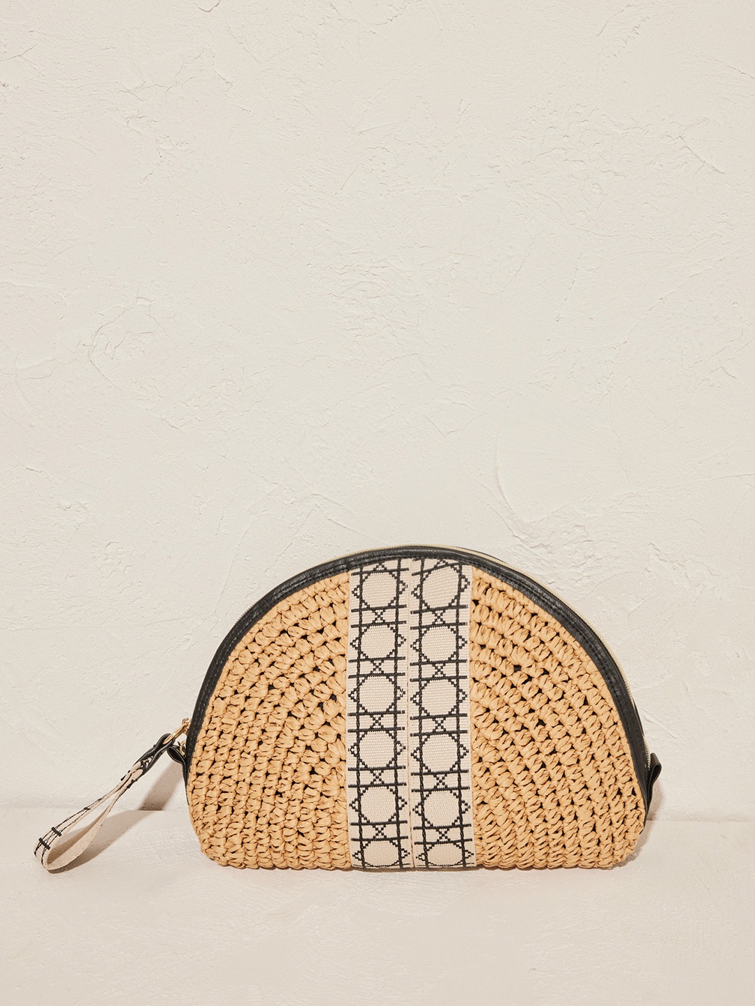 

women'secret Woven Design Travel Accessory Pouch, Beige