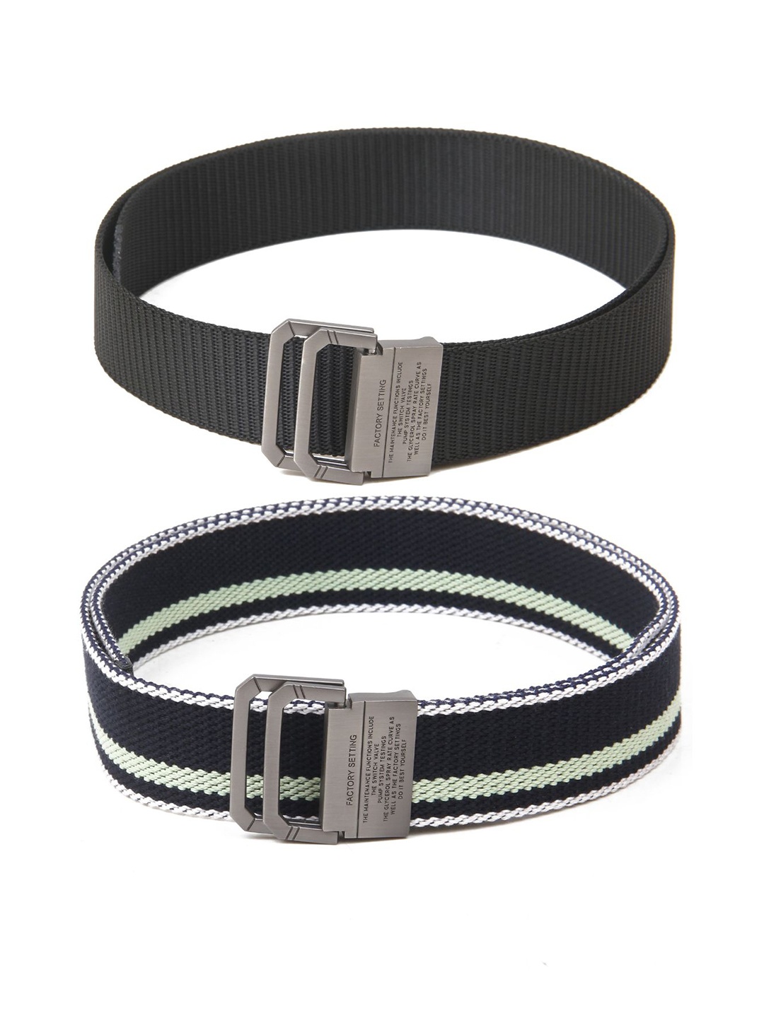 

Calvadoss Women Set of 2 Textured Belts, Black