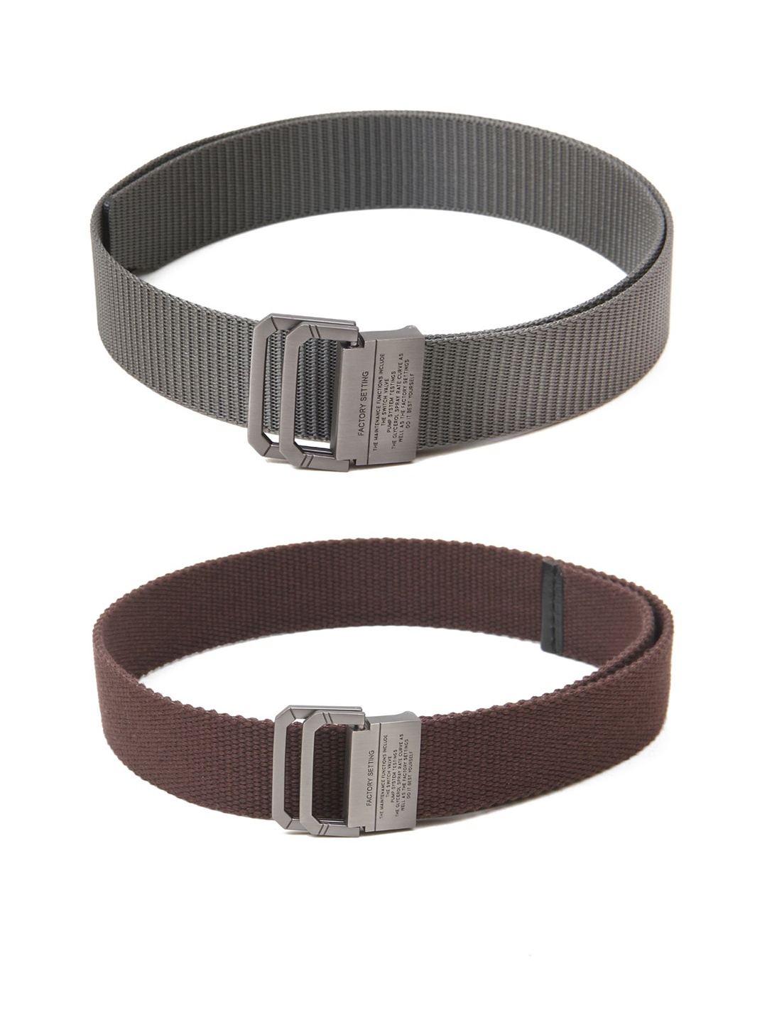 

Calvadoss Women Set of 2 Textured Belt, Grey