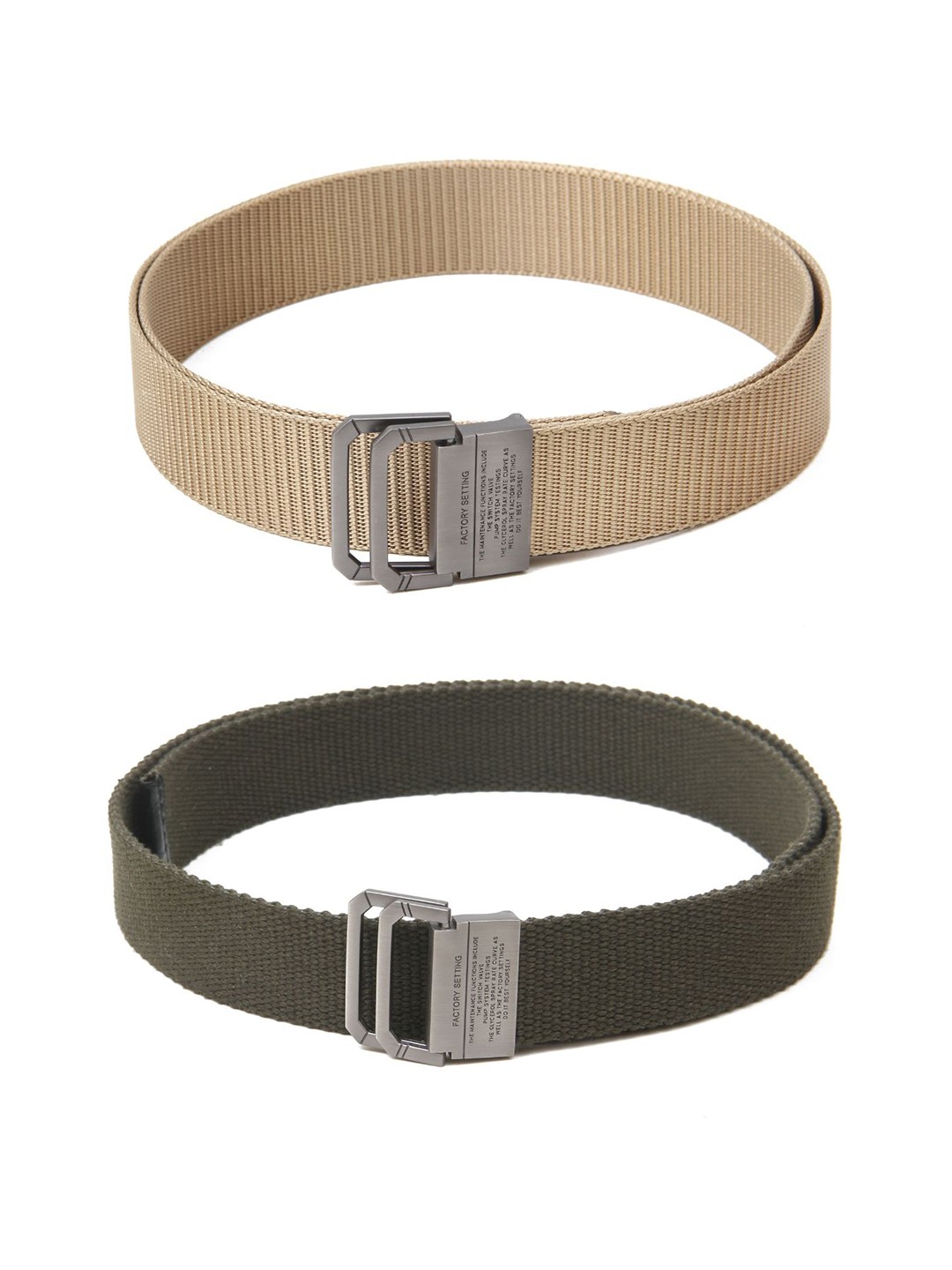 

Calvadoss Women Set Of 2 Textured Belt, Beige