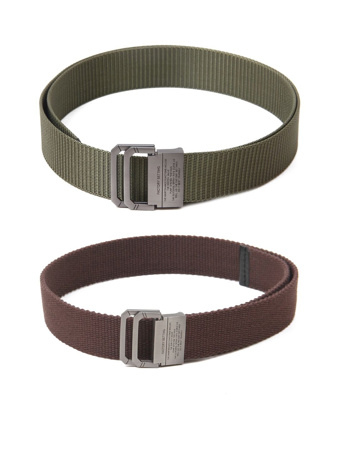 

Calvadoss Women Set Of 2 Textured Wide Belt, Green