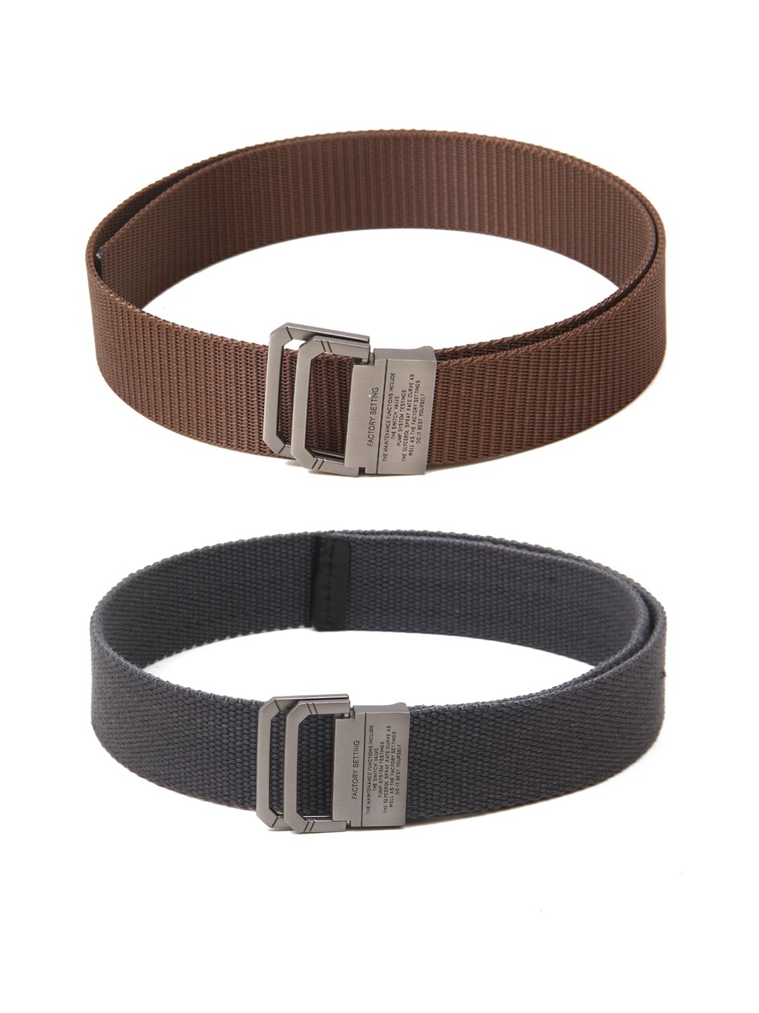 

Calvadoss Women Set of 2 Textured Belts, Brown