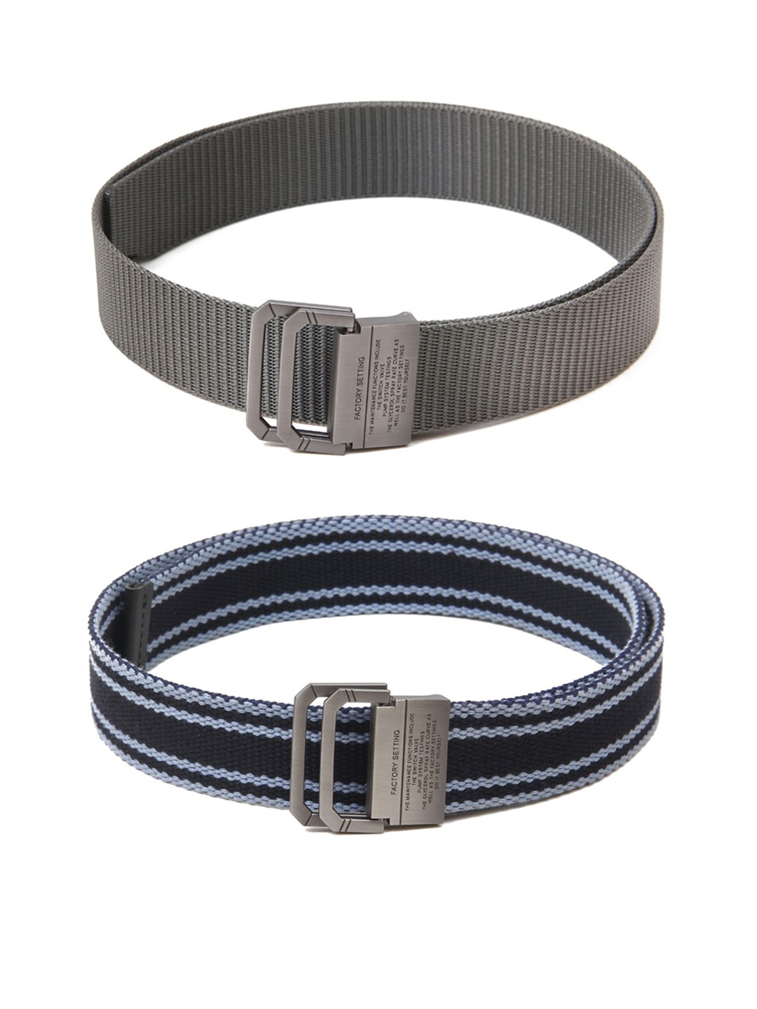 

Calvadoss Women Set Of 2 Textured Wide Belt, Grey