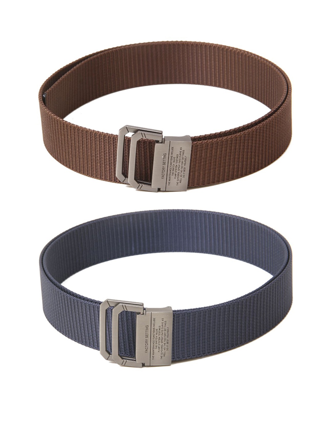 

Calvadoss Women Set of 2 Textured Belts, Brown