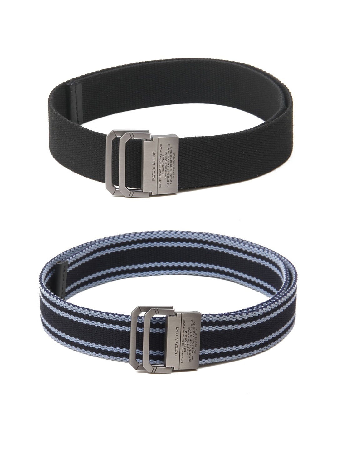 

Calvadoss Women Set Of 2 Textured Wide Belt, Black