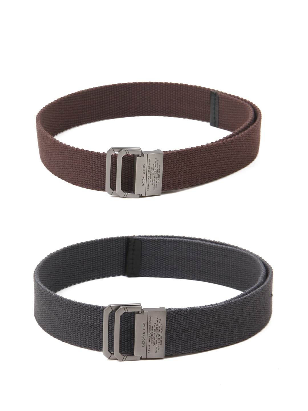 

Calvadoss Women Set Of 2 Textured Belts, Brown
