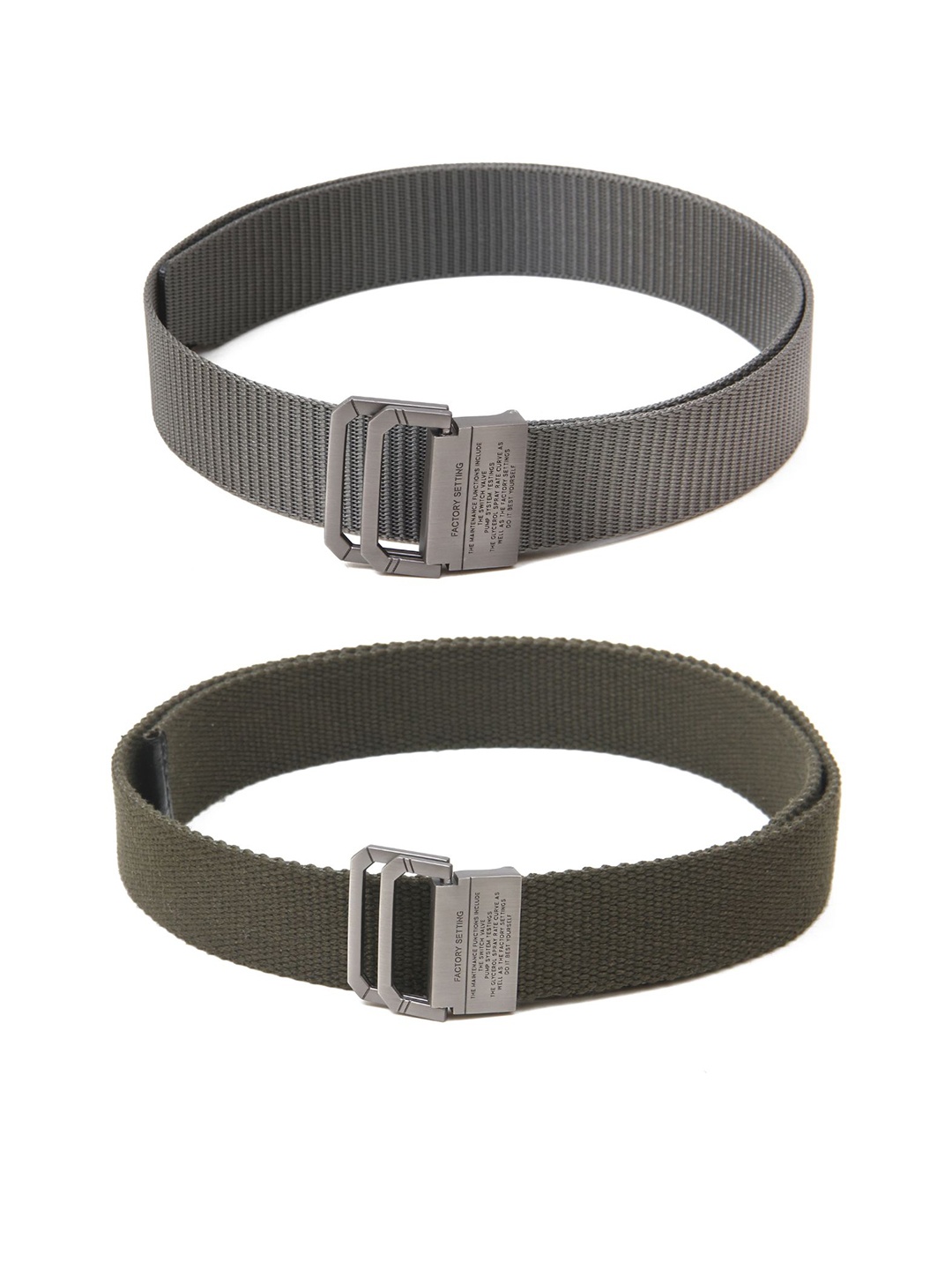 

Calvadoss Women Set Of 2 Textured Belt, Grey