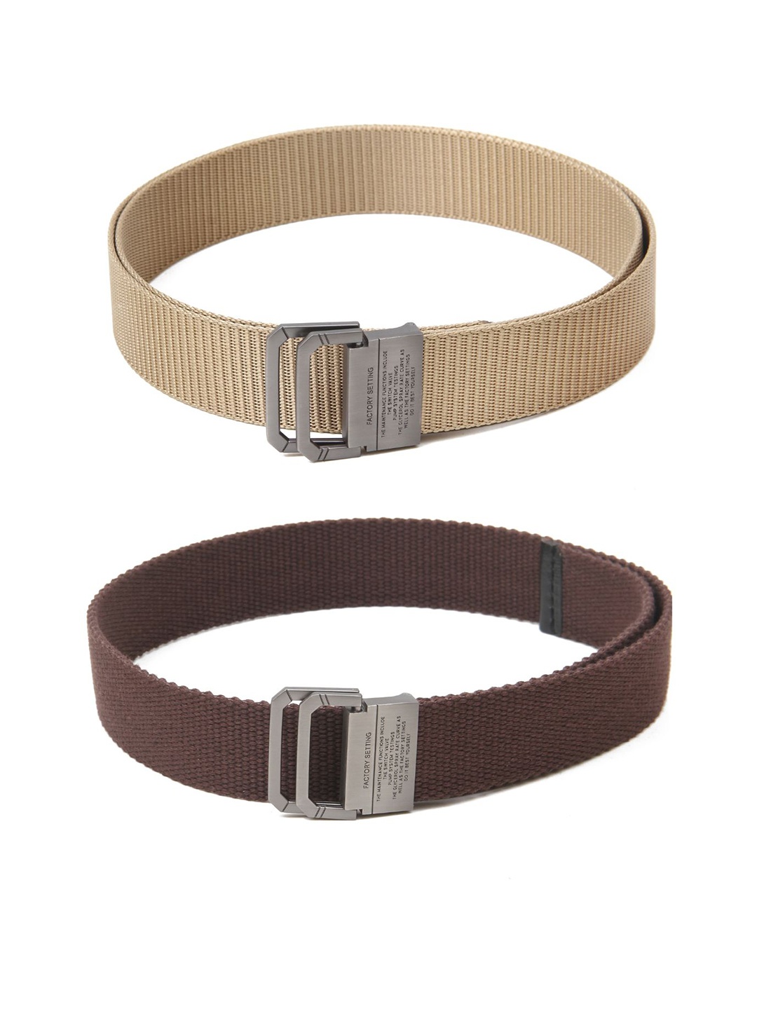 

Calvadoss Women Set Of 2 Textured Wide Belt, Beige