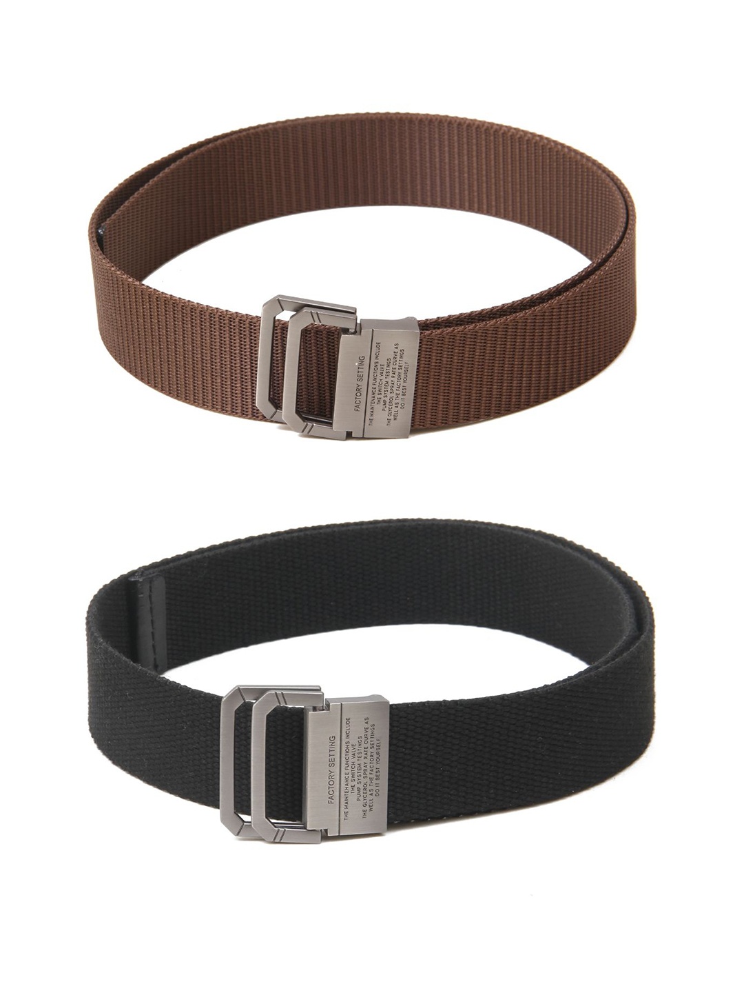 

Calvadoss Women Set of 2 Textured Belts, Brown