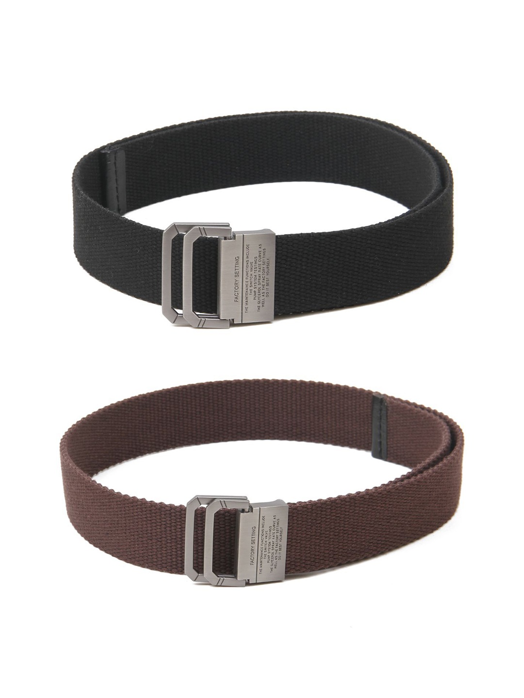 

Calvadoss Women Set of 2 Textured Belts, Black