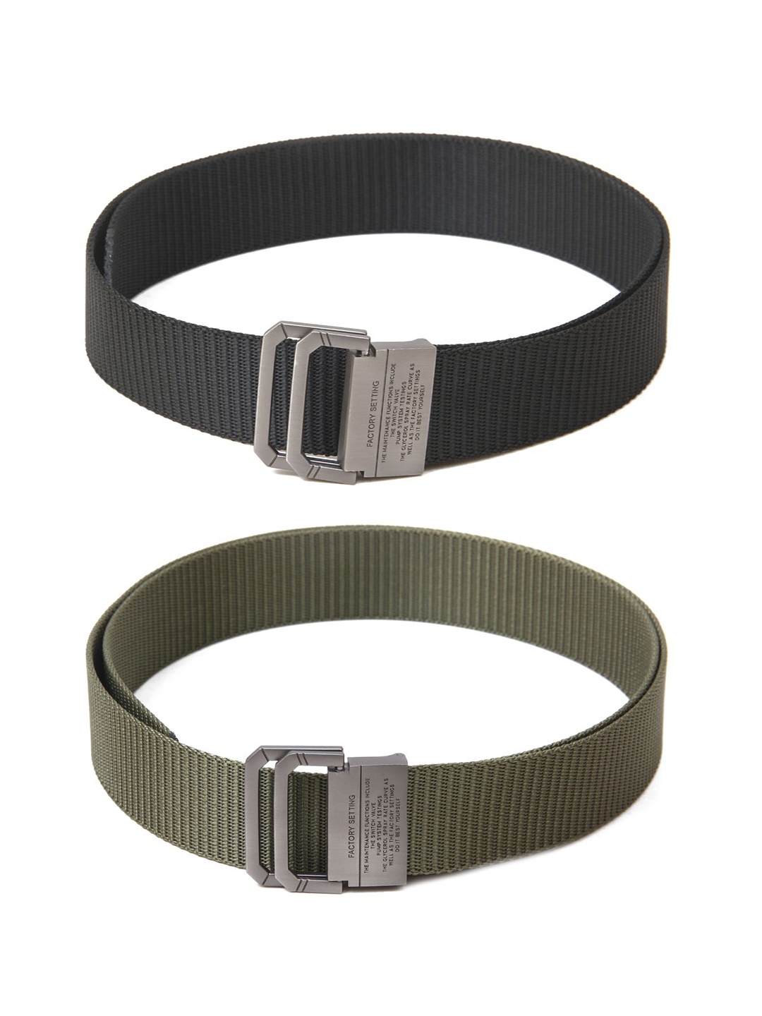 

Calvadoss Women Set Of 2 Textured Belts, Black